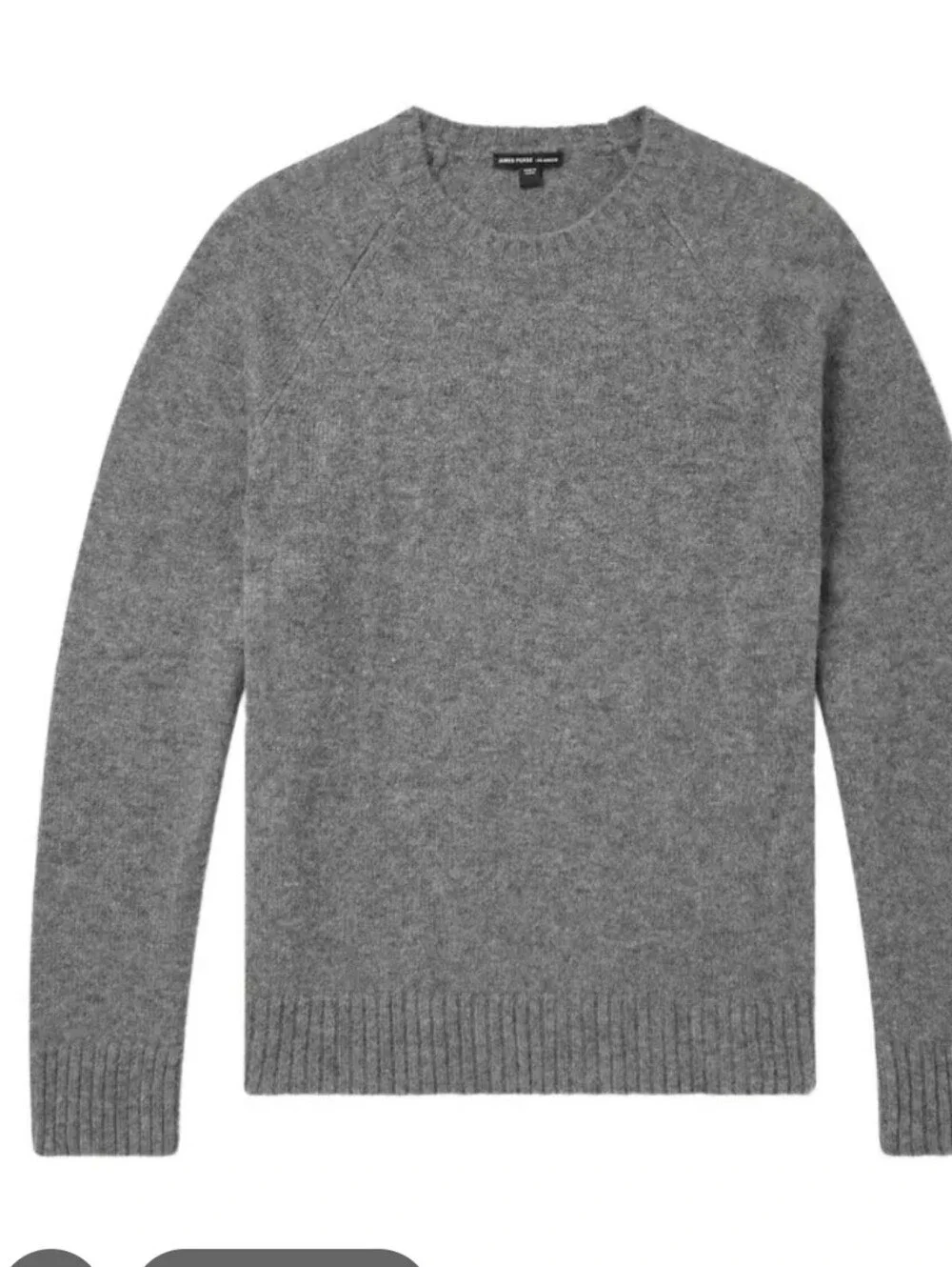 James Perse Gray Crewneck Sweater - Soft Heather Charcoal Size 2